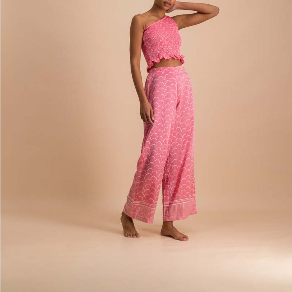 Cloe Cassandro Coco Trousers in Bubble Gum Dot - NWT